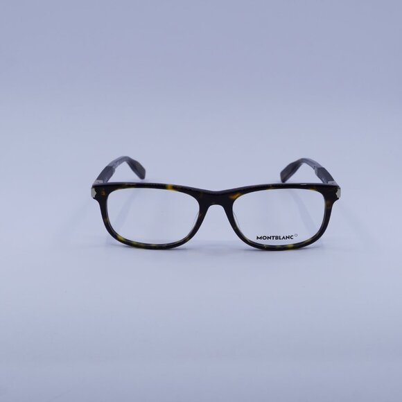 Montblanc MB0036O 003 Eyeglasses Havana 54mm Rectangle Frame - Picture 2 of 9